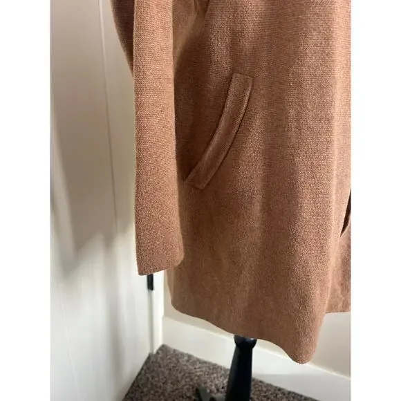 J Crew Factory Carmel Brown Open Front Mid Length Cardigan Size XS - Picture 2 of 5